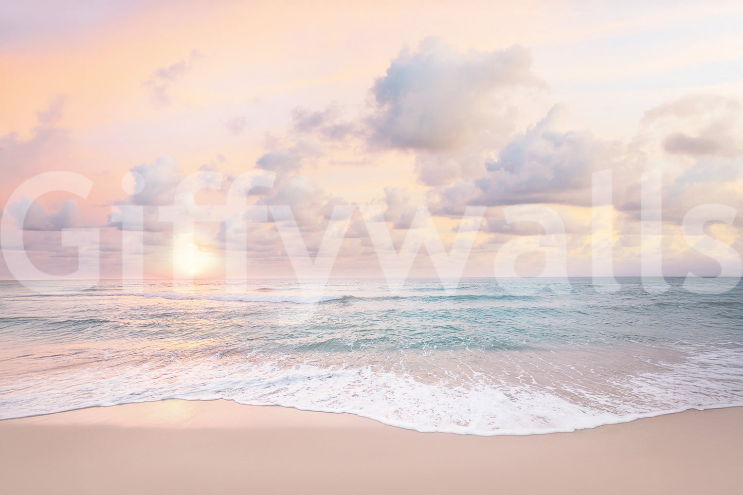 Light and airy morning mural for interiors

