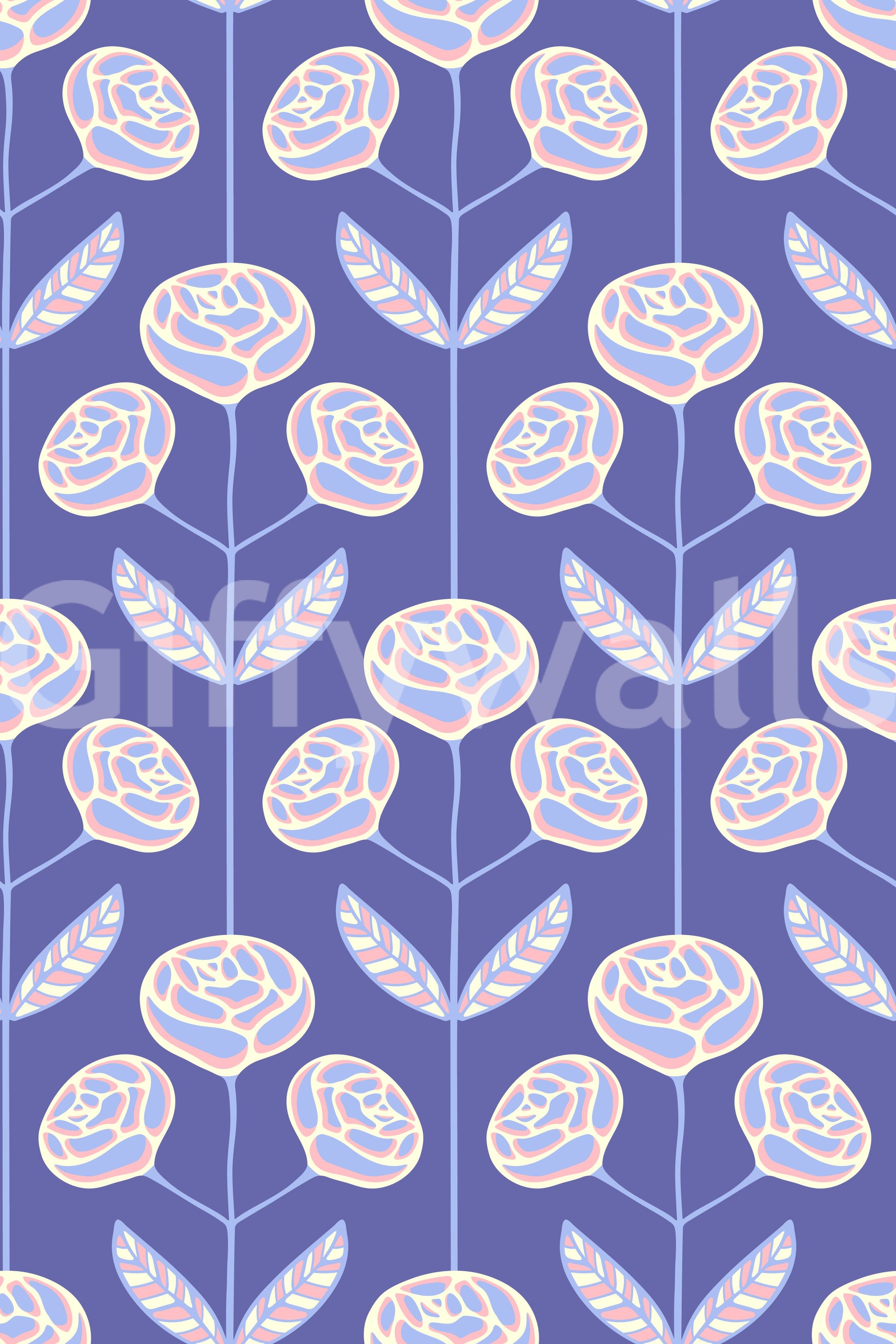 Dynamic and flowing leaf and flower shapes.

