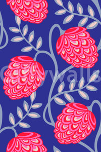 Peel and stick vibrant floral wallpaper
