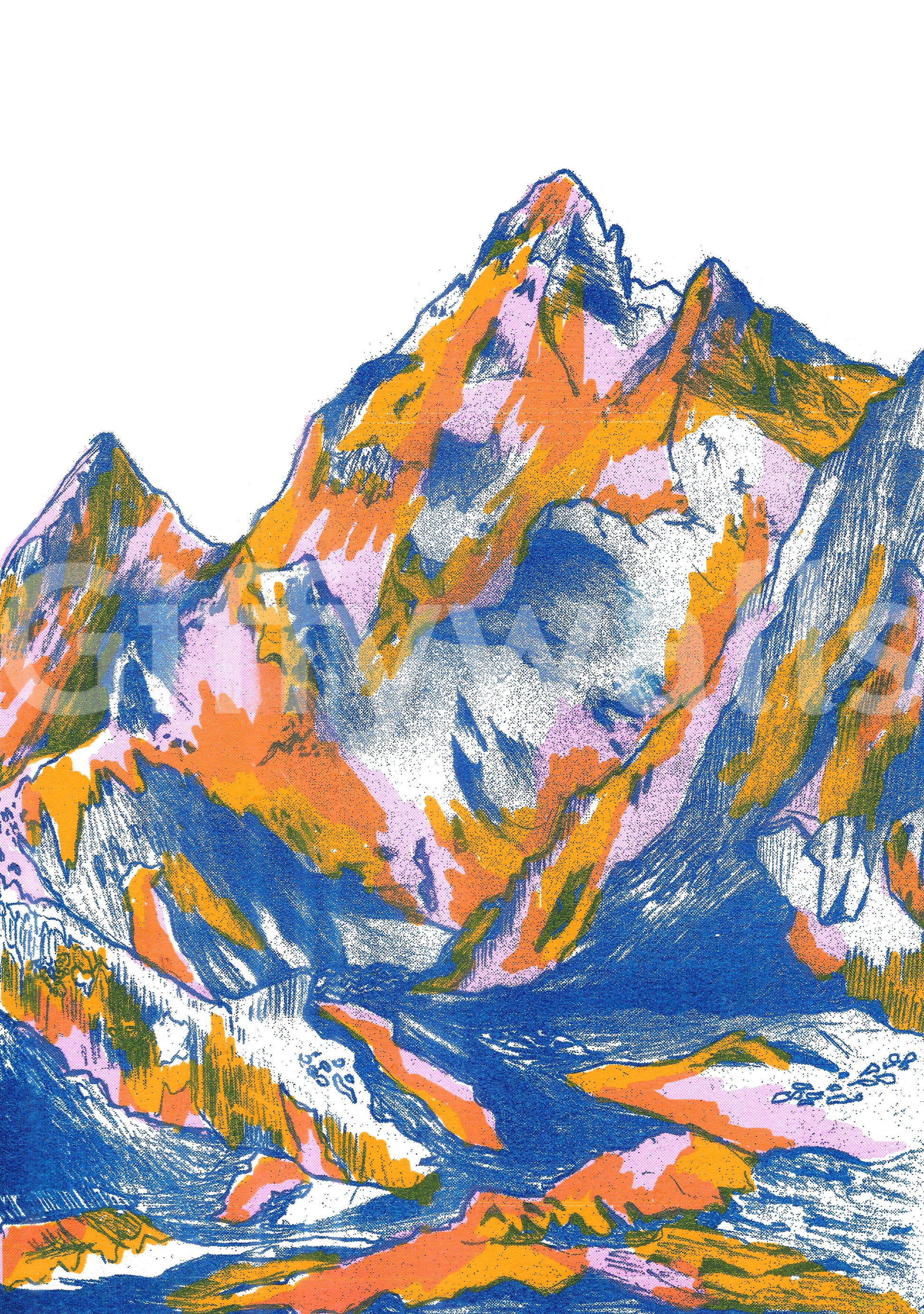 Mountains mural for a balanced interior look
