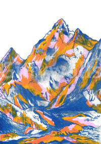 Mountains mural for a balanced interior look
