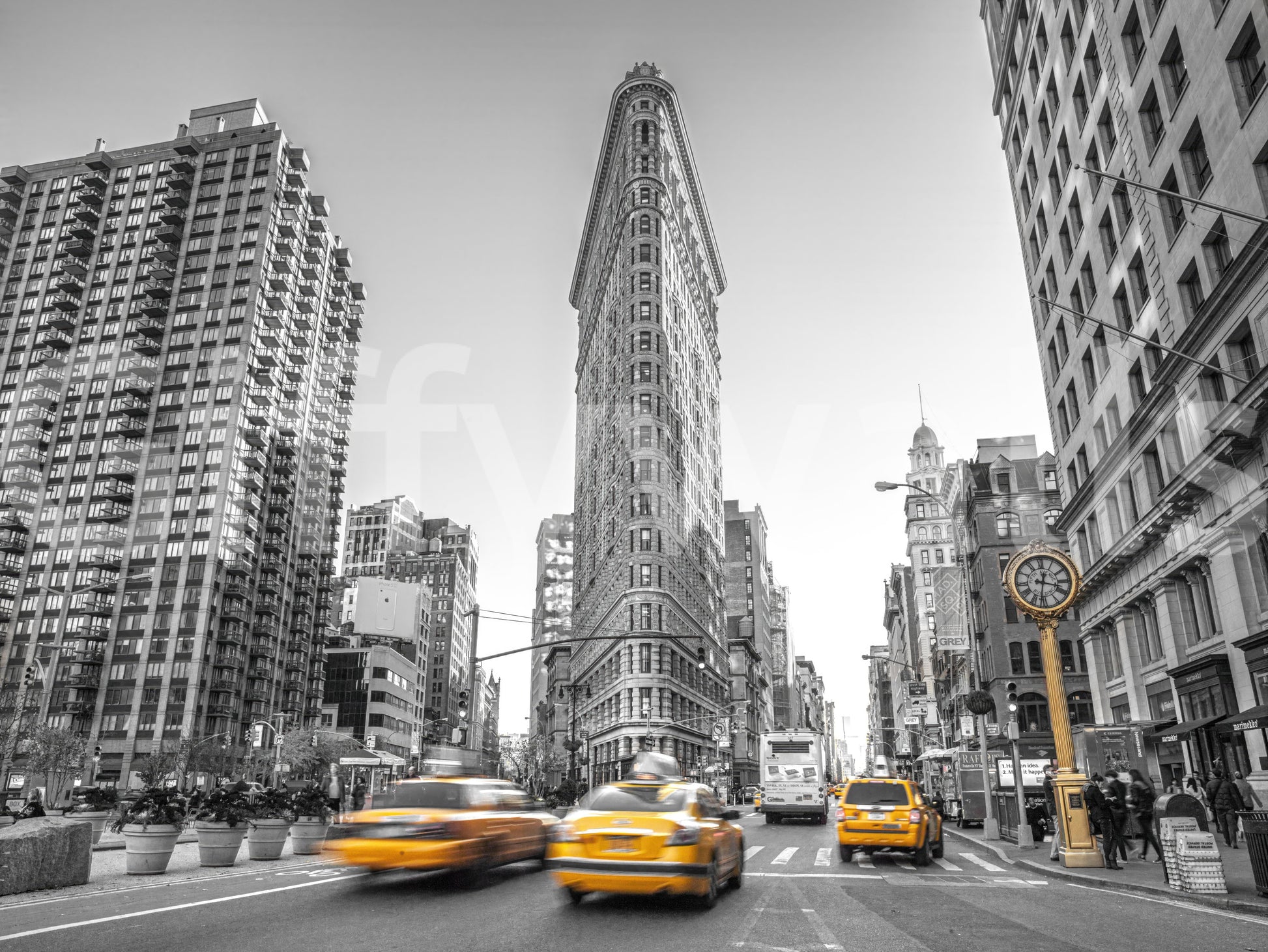 High contrast city wall covering.

