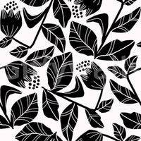 Stylish black ink floral print
