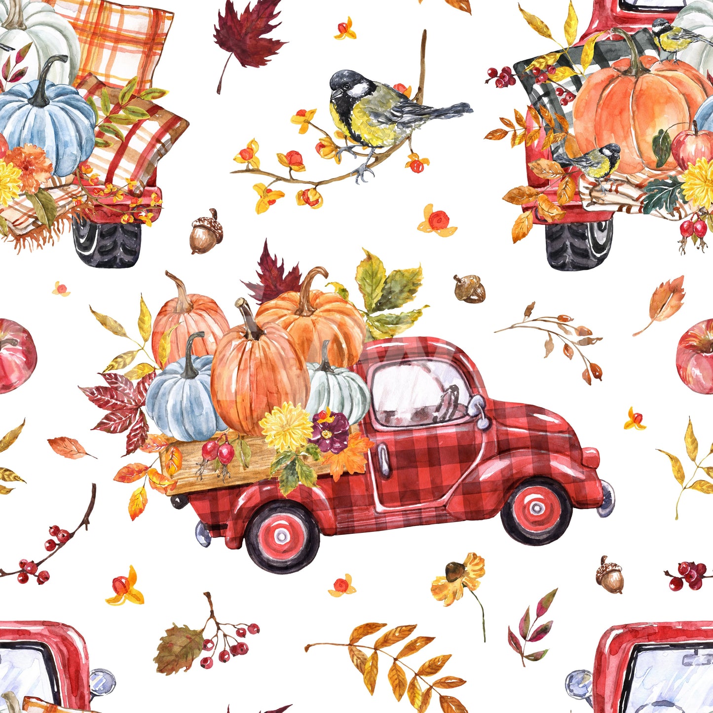 Cozy fall scene mural
