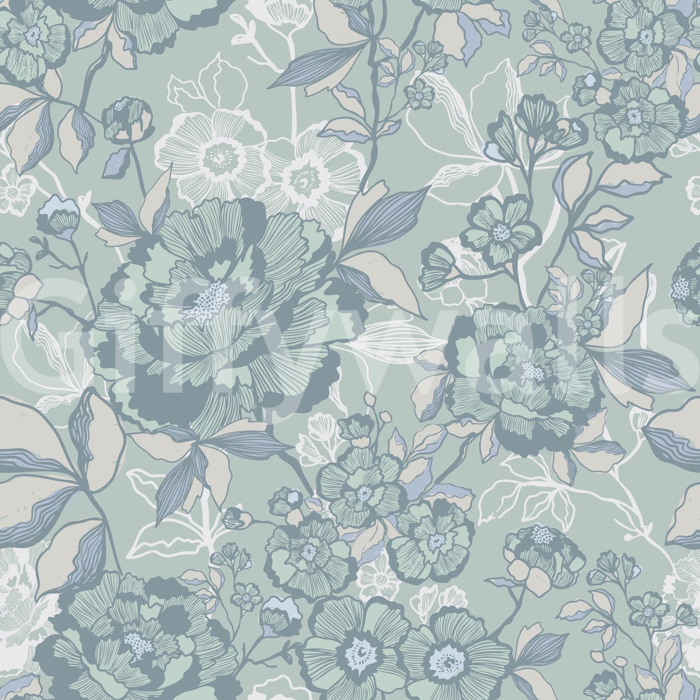 Unique floral wallpaper with a creative twist.

