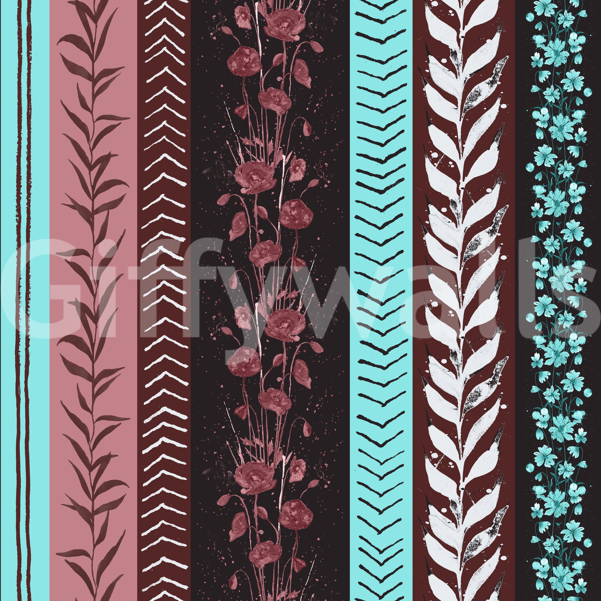 Unique striped wallpaper with a creative twist.

