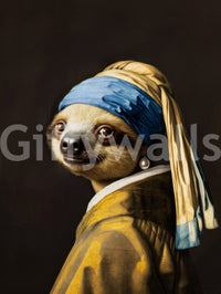 artistic and humorous portrait mural

