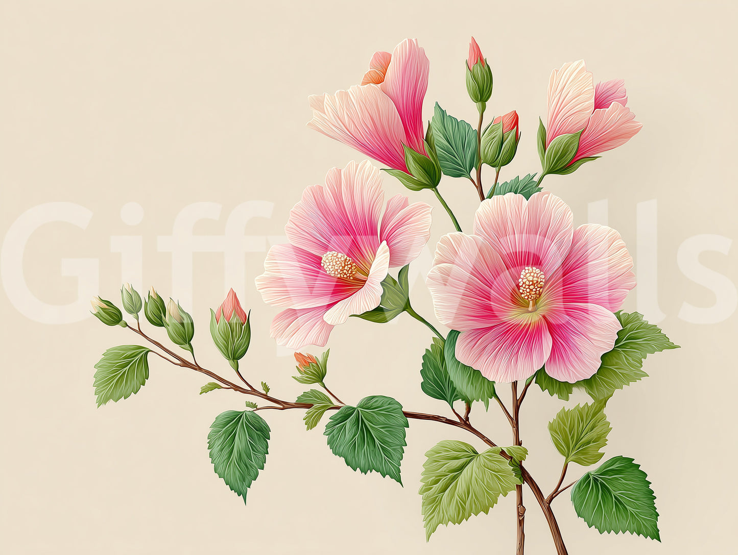 a tropical wallpaper with hibiscus

