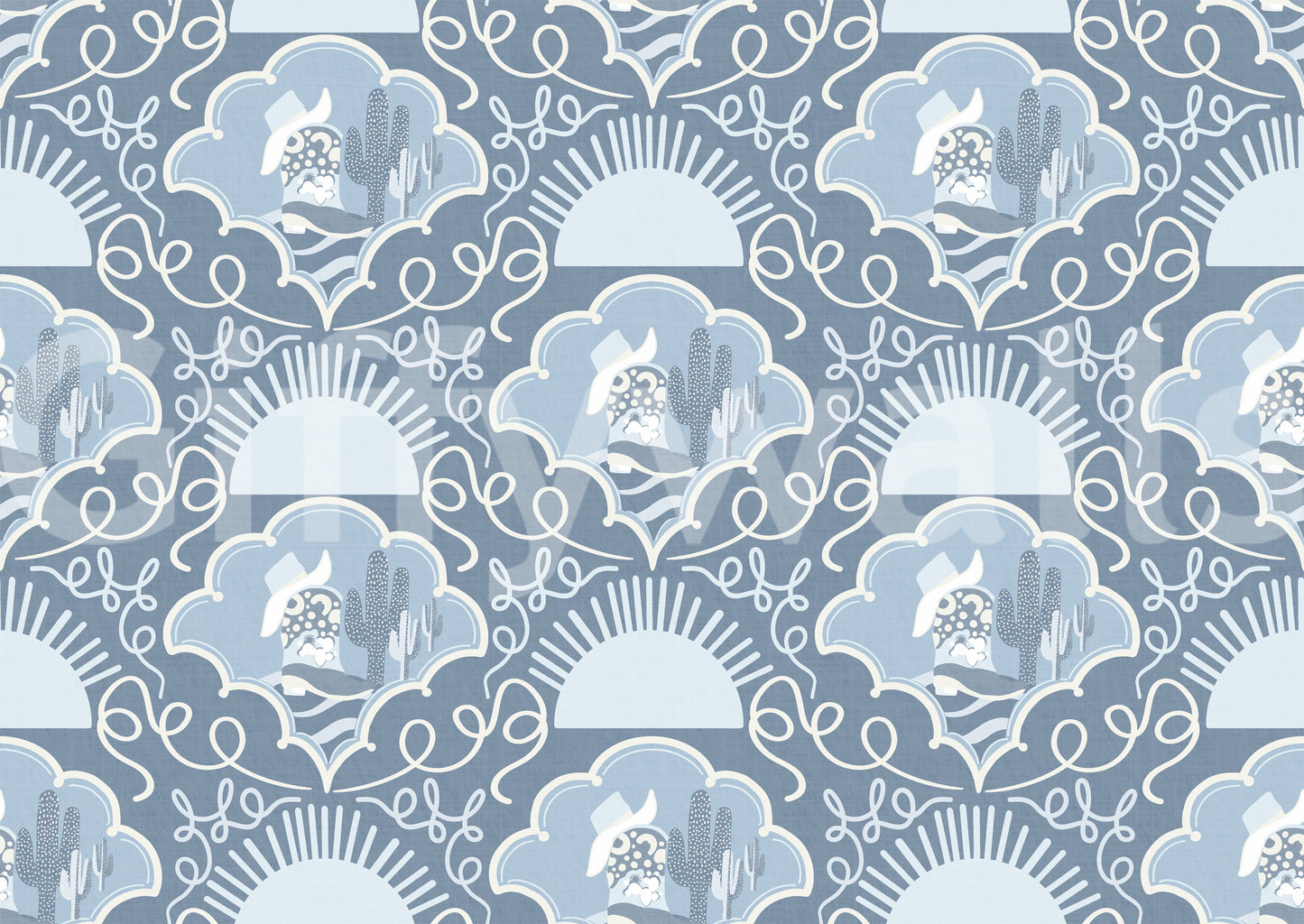 The overall aesthetic is a calming Western scene.

