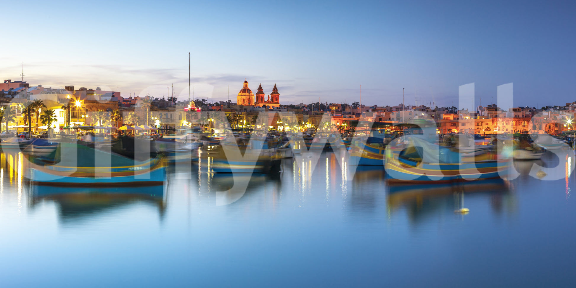 The boats are moored closely together.

