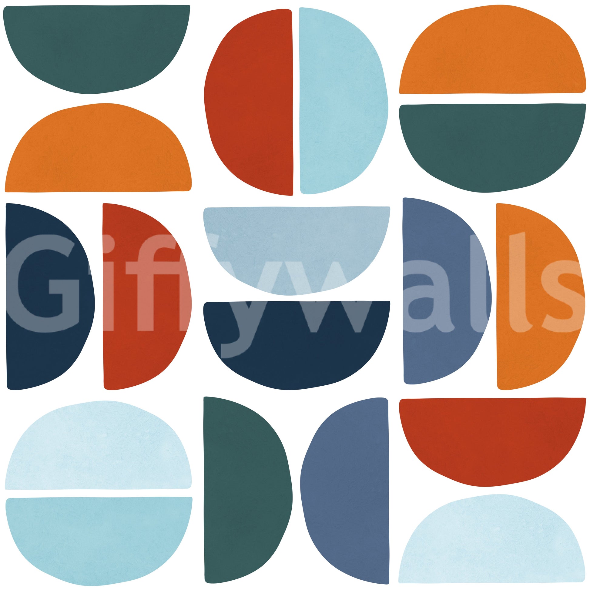 The wallpaper is well-lit, showing off the clean lines of the pattern.