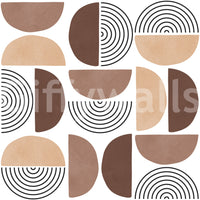 A sample swatch of the Terracotta Arcs wallpaper.

