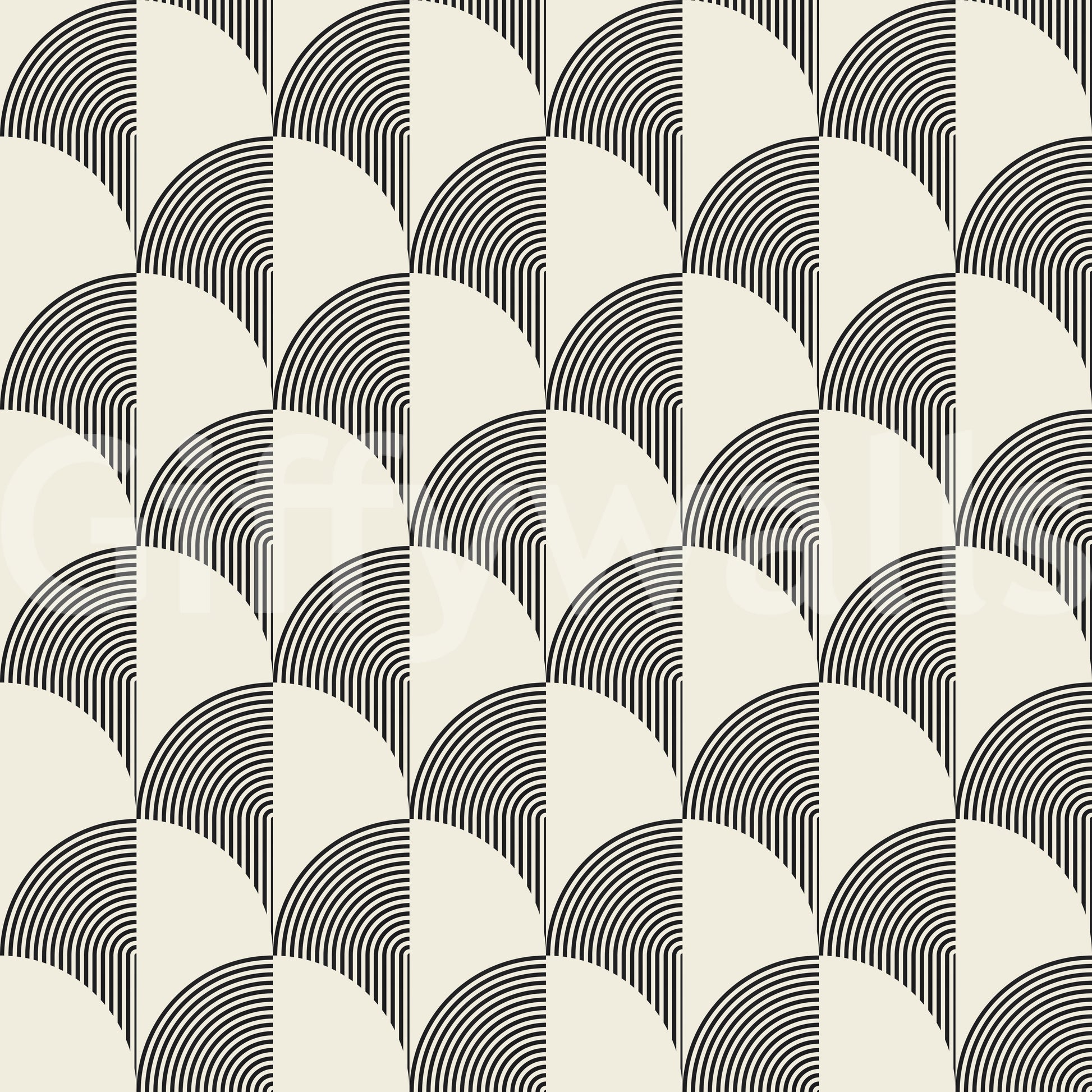 The wallpaper is well-lit, showing off the clean lines of the pattern.

