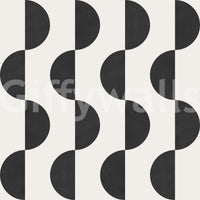 The wallpaper is applied seamlessly, giving the wall a uniform, high-end look.

