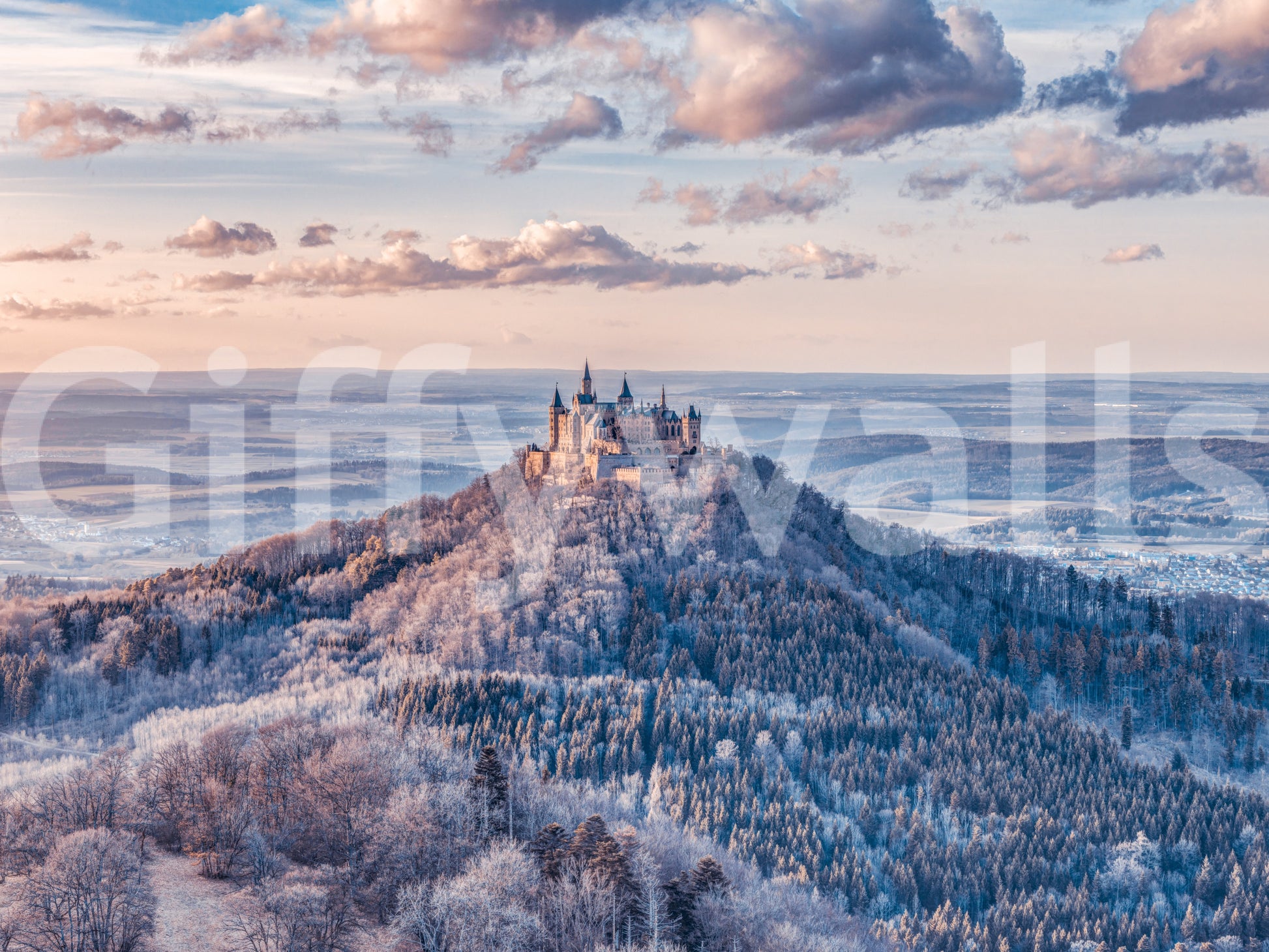 The castle is the central focal point of the image.

