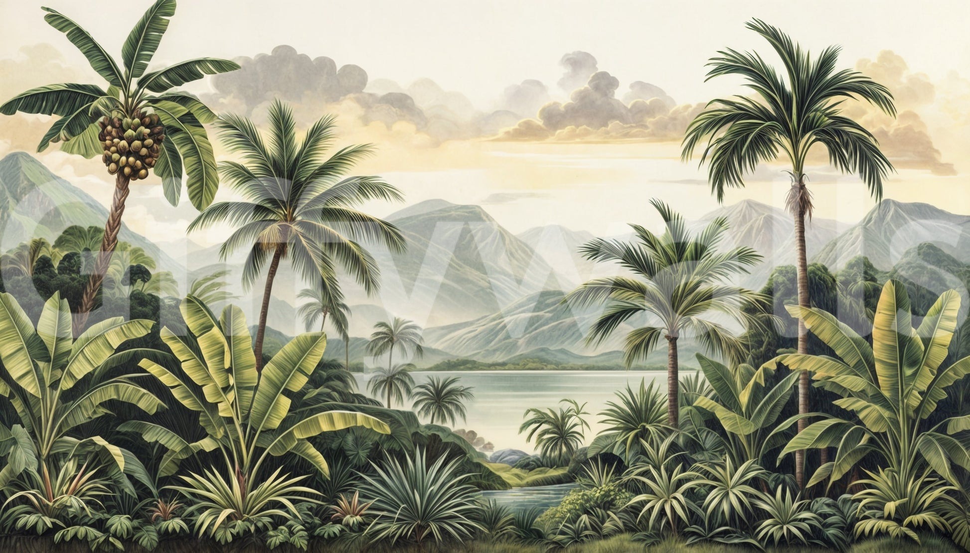 The design is non-realistic and interpretive.

