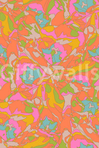 The mural extends across the entire wall, creating a dynamic backdrop.

