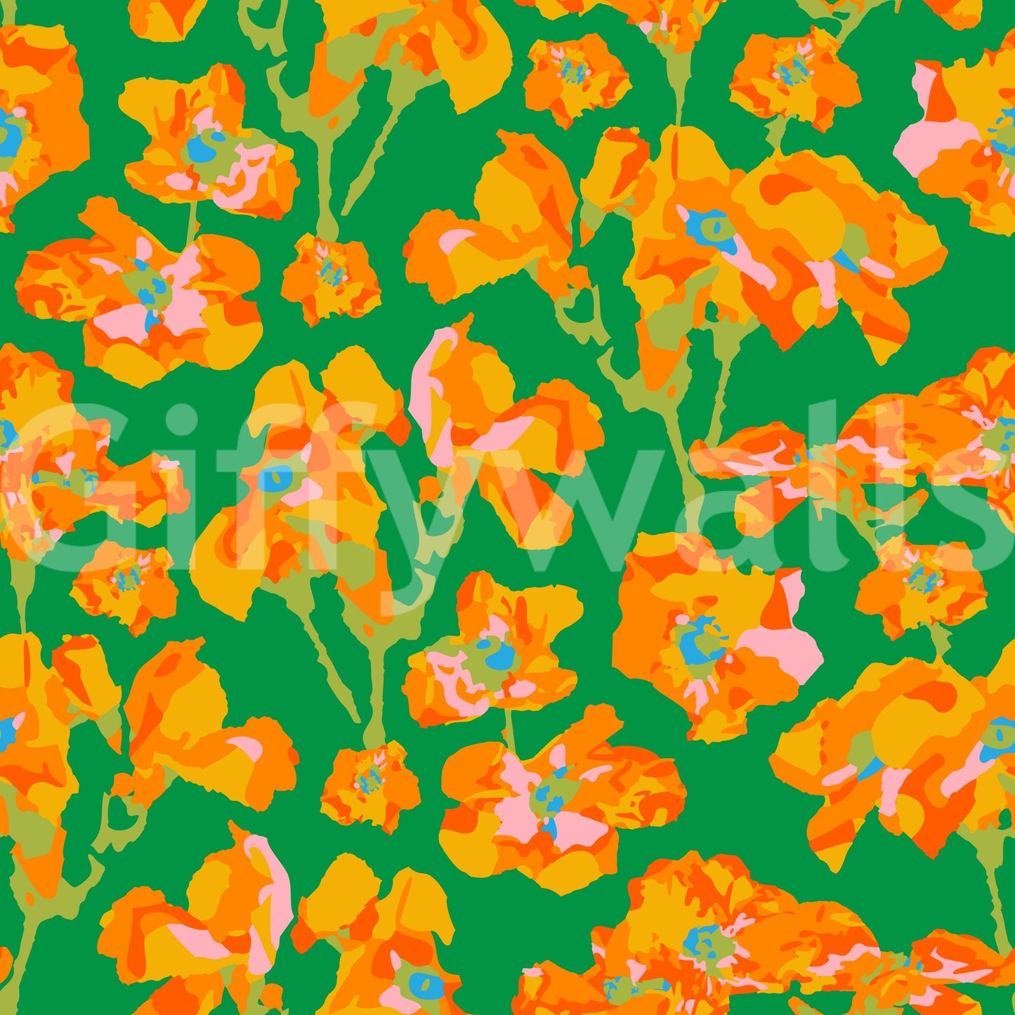 The wallpaper has a smooth, non-reflective matte finish.

