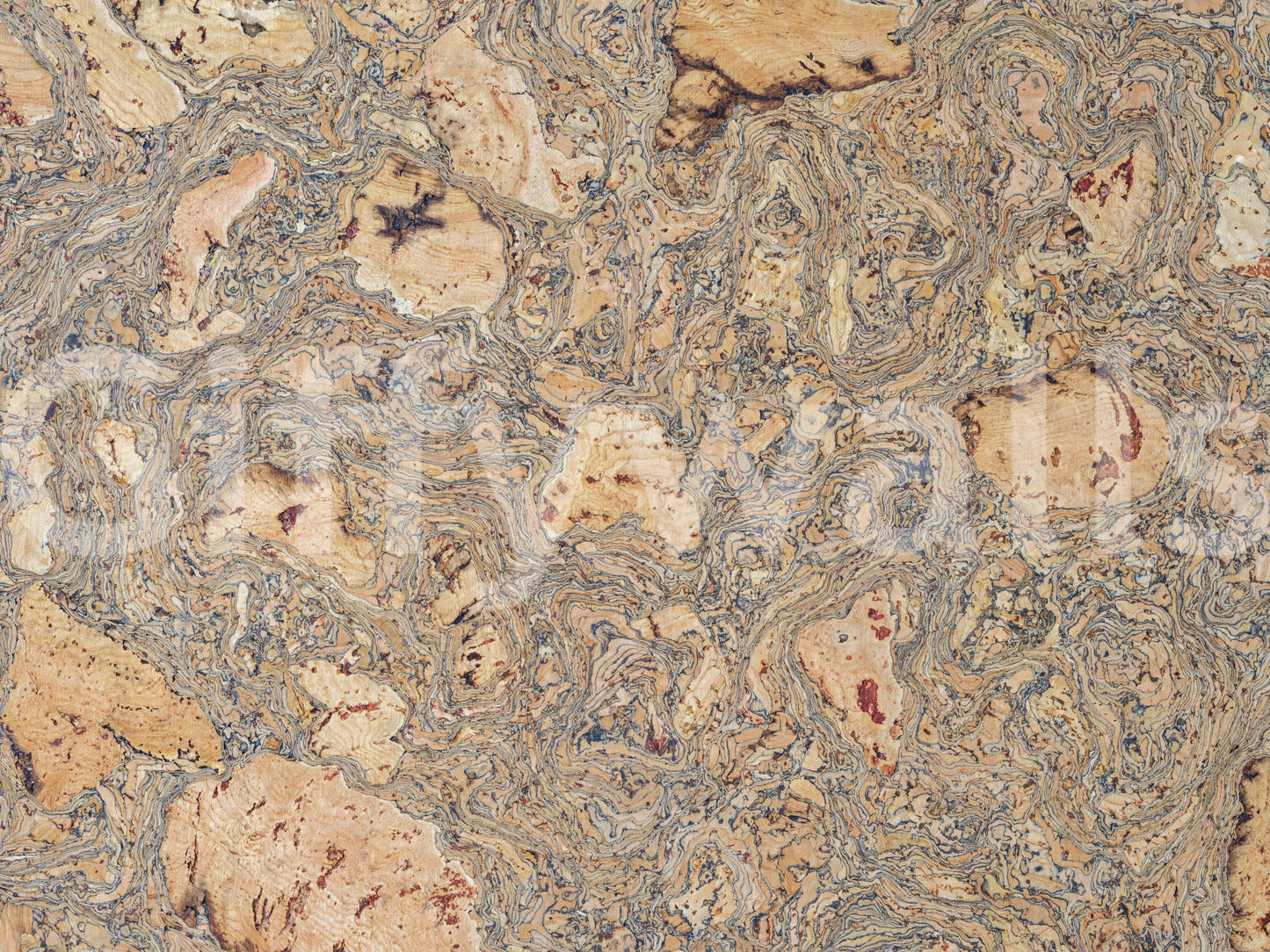 Swirled Natural Cork Texture Wall Mural