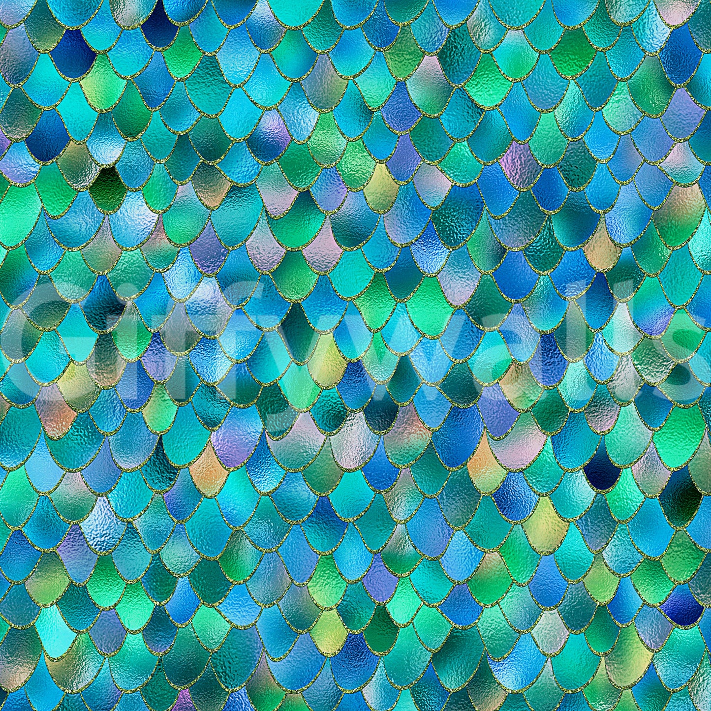 Enchanted Mermaid Scales Wall Mural