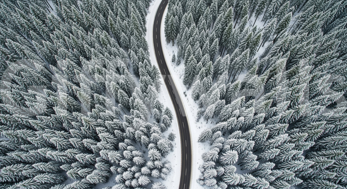 Winter Road Wall Mural