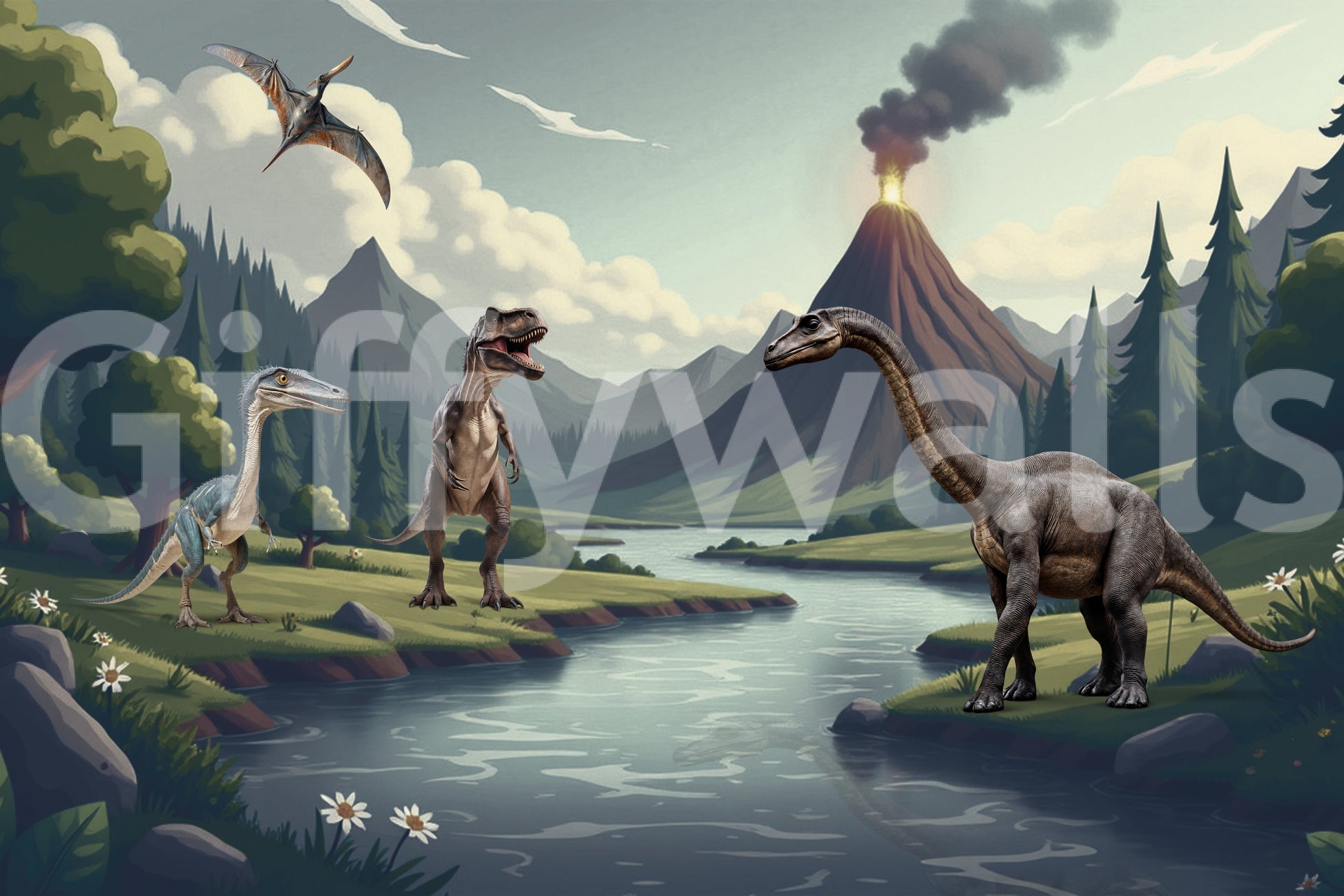 Dino river valley, peaceful and calm

