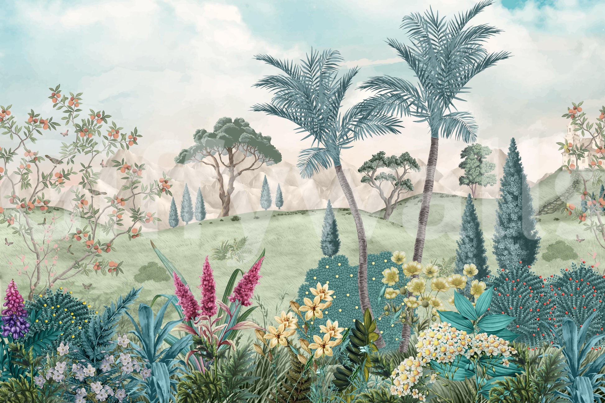 The view shows the palms in a simple, elegant way.