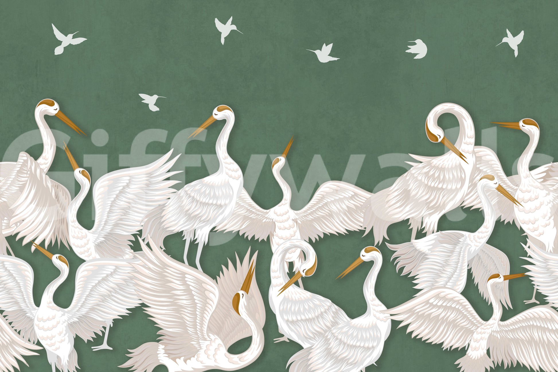 The style is a soft-focus illustration or a painterly design.


