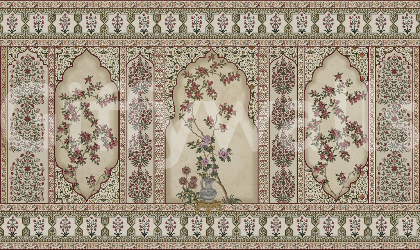 The style is a soft-focus illustration or a painterly design.

