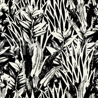 A seamless pattern of leaves on a wall

