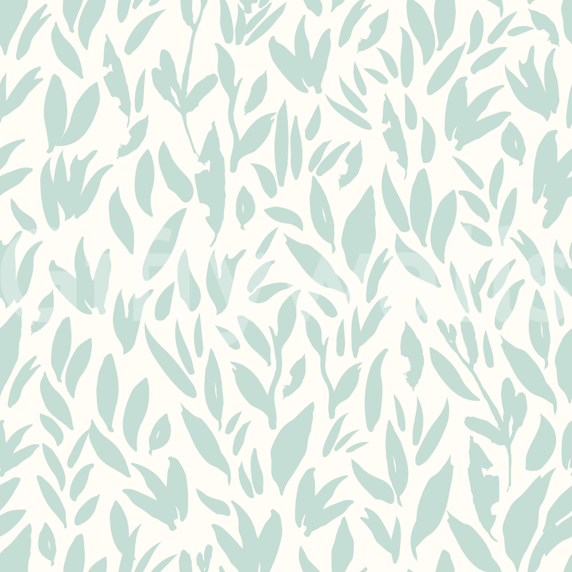 A seamless pattern of mint leaves on a wall

