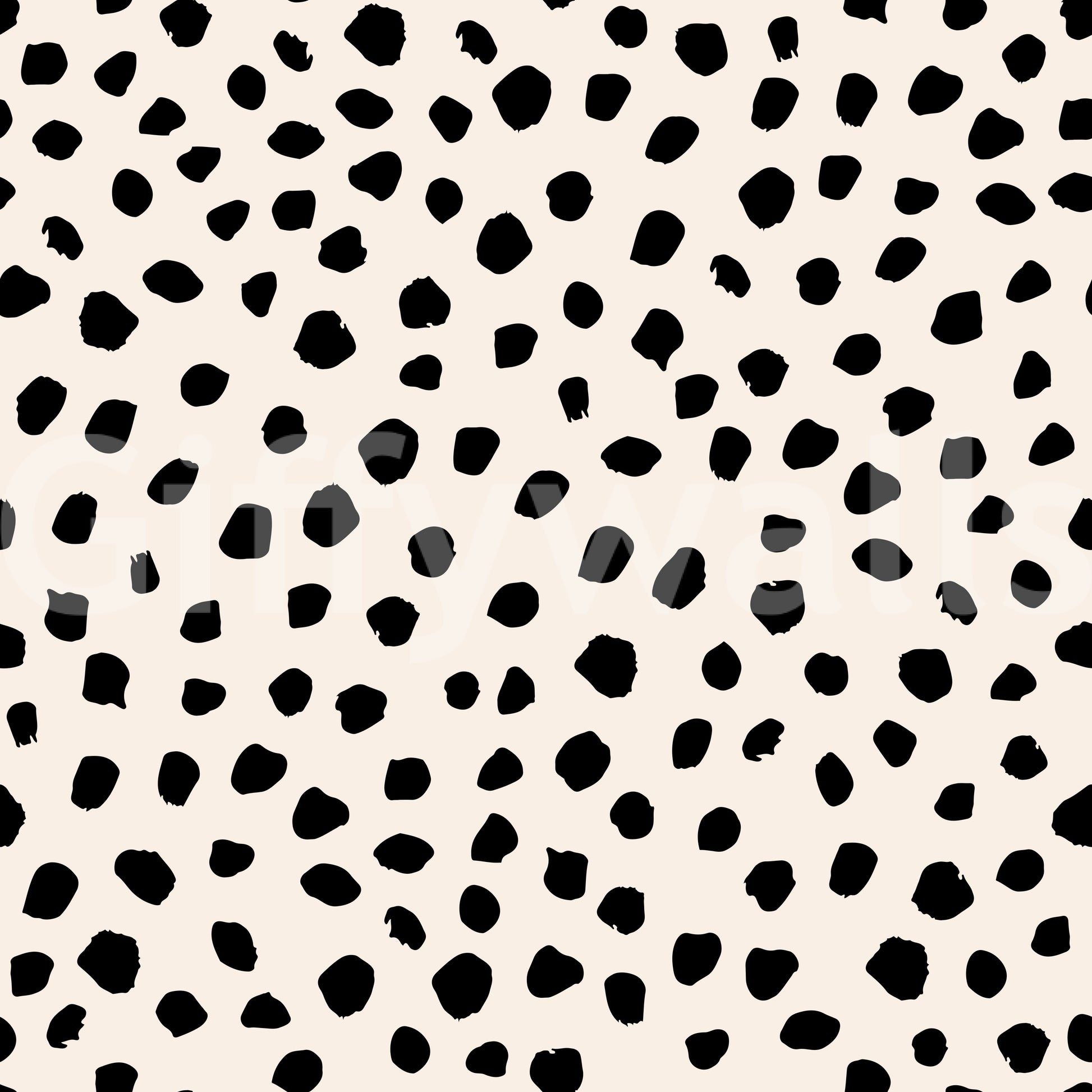 A seamless pattern of irregular black spots on a wall

