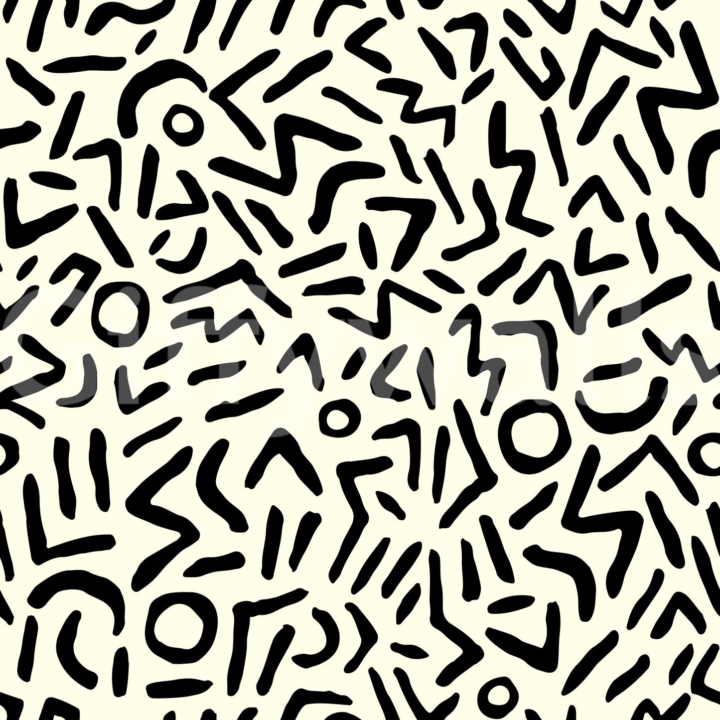 A seamless pattern of abstract tribal shapes on a wall

