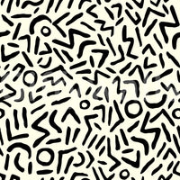 A seamless pattern of abstract tribal shapes on a wall

