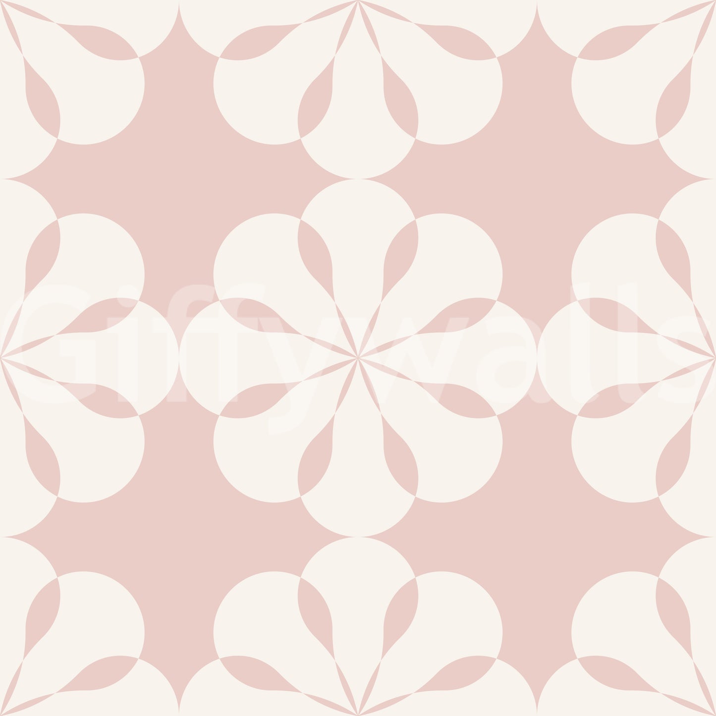 A seamless pattern of geometric flowers on a wall

