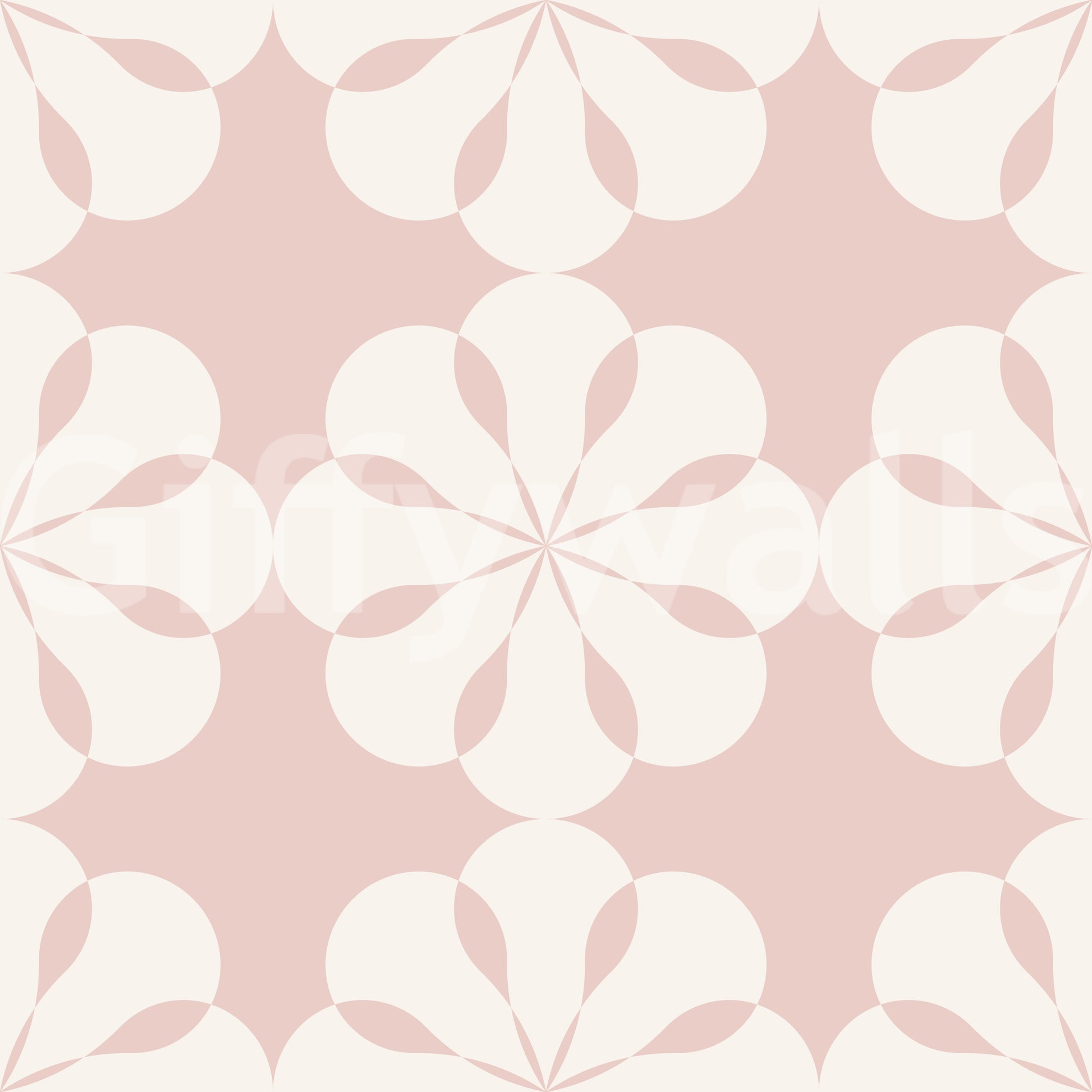 A seamless pattern of geometric flowers on a wall

