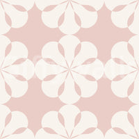 A seamless pattern of geometric flowers on a wall

