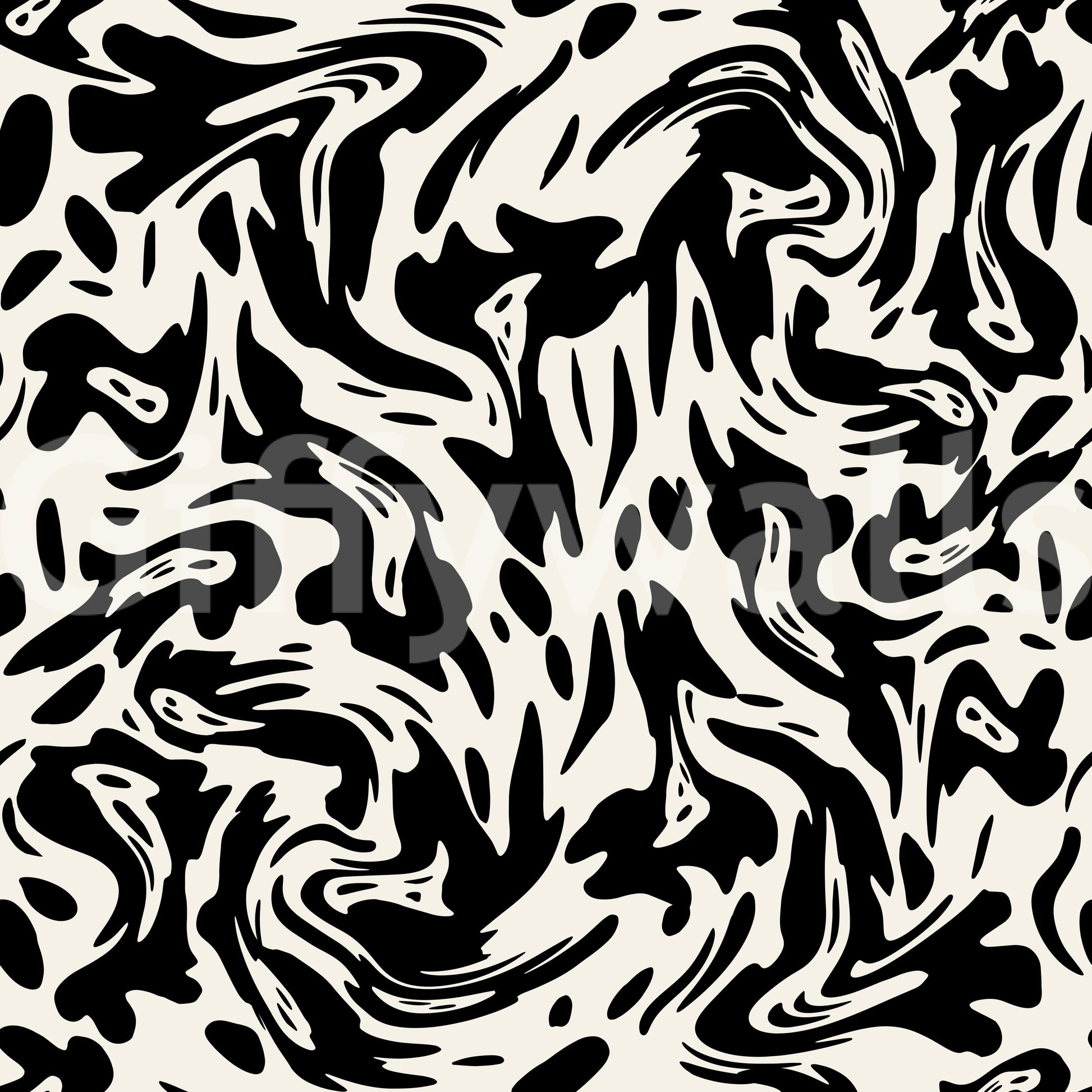 A seamless pattern of organic shapes on a wall

