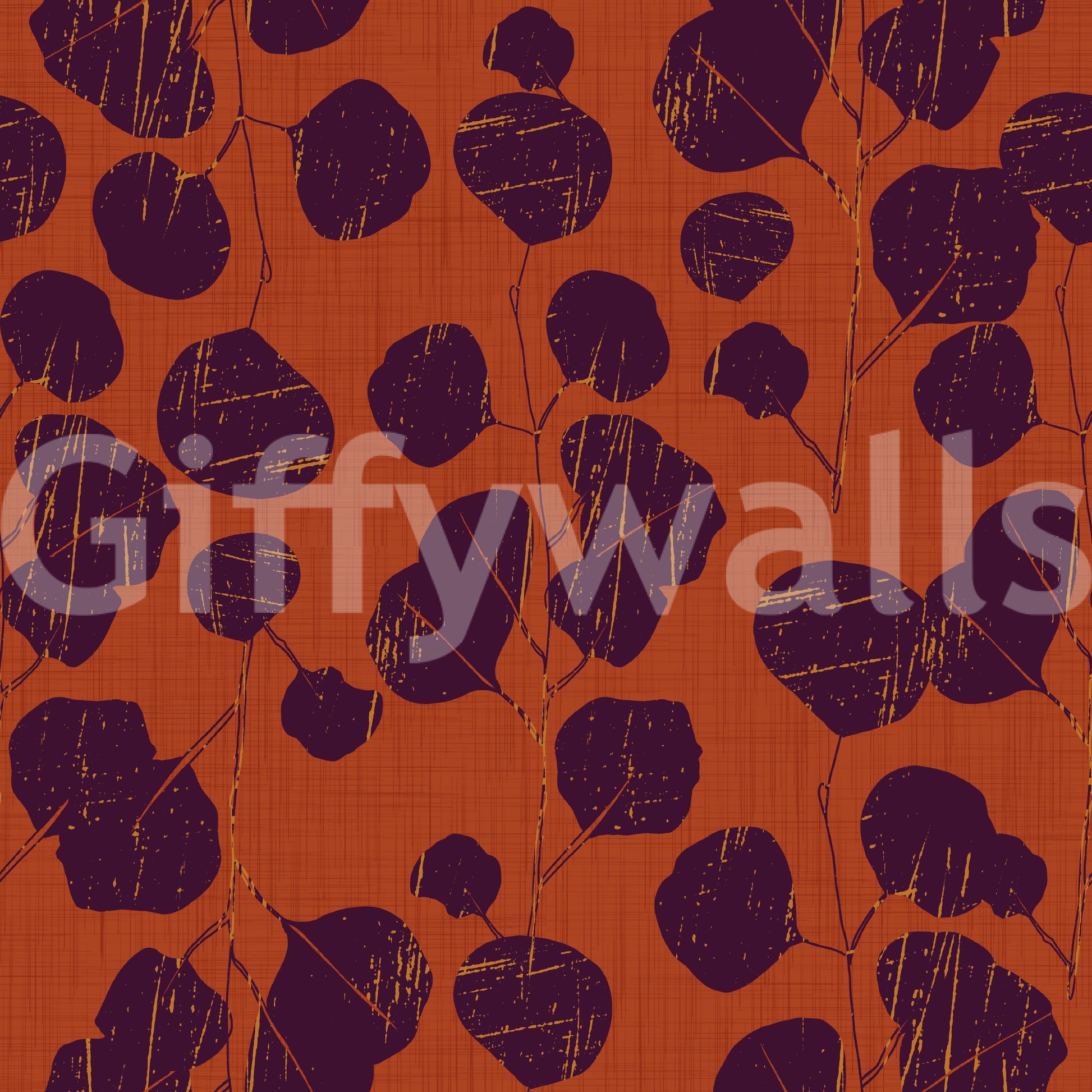 A high-quality dark botanical wall mural for walls.