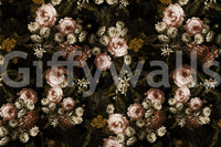 A high-quality dark botanical wall mural for walls.

