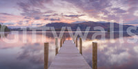 A high-quality sunset dock wall mural for walls.

