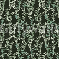 The golden wheat field design mural in a sunlit room.

