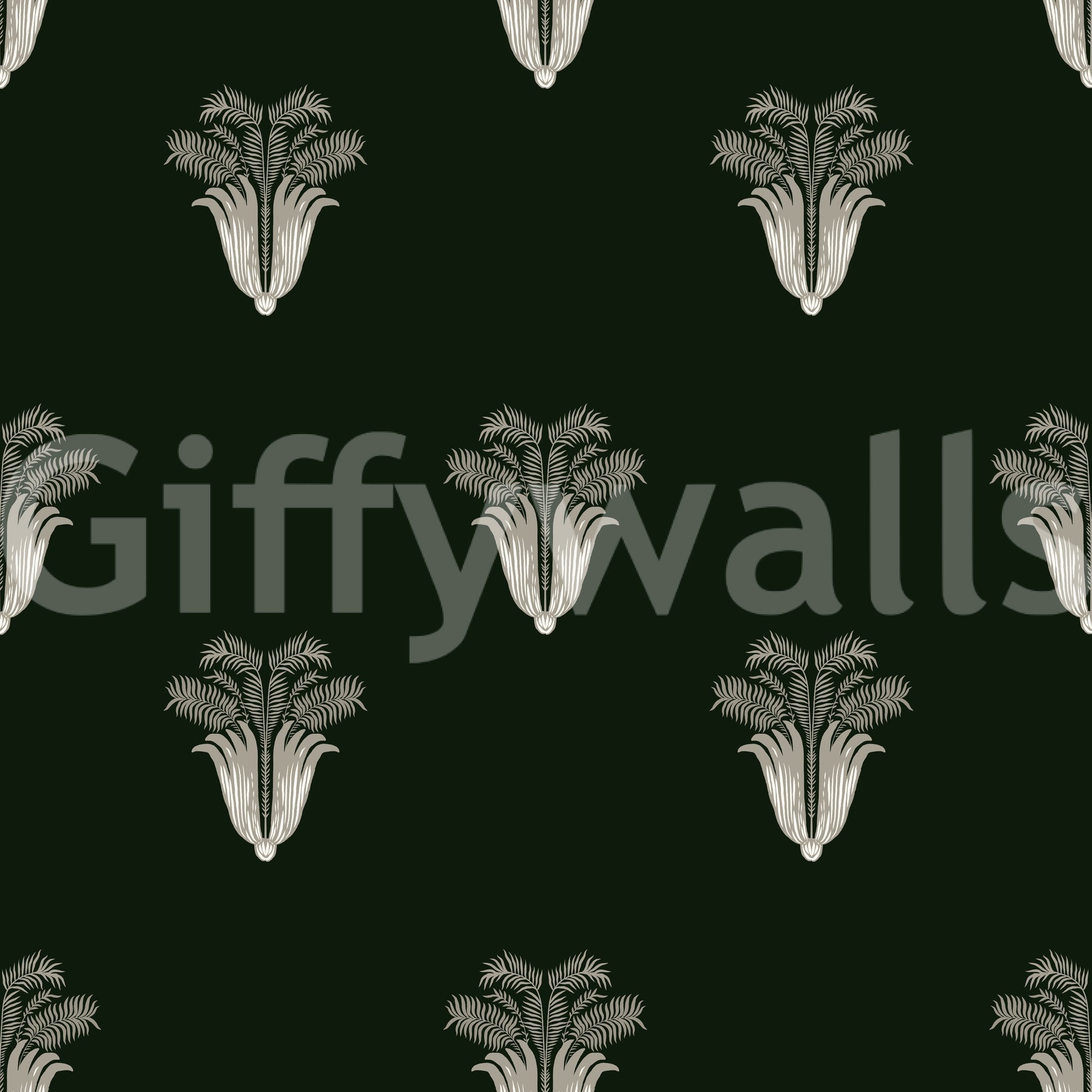 A high-quality dark botanical wall mural for walls.

