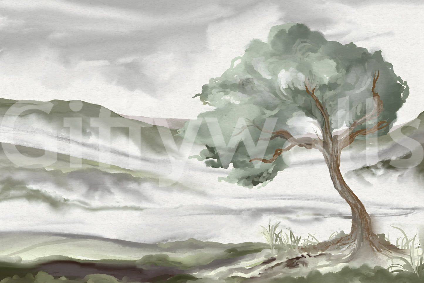 A high-quality serene nature wall mural for walls.

