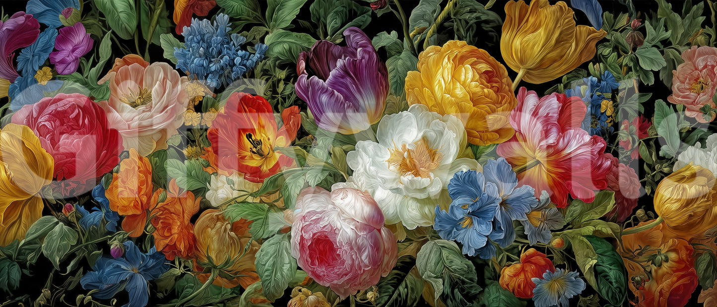 A high-quality botanical art wall mural for walls.

