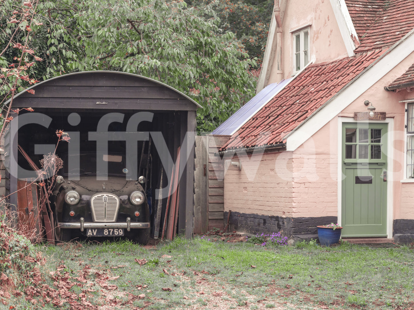 Rustic Vintage Car Hideaway Wall Mural.

