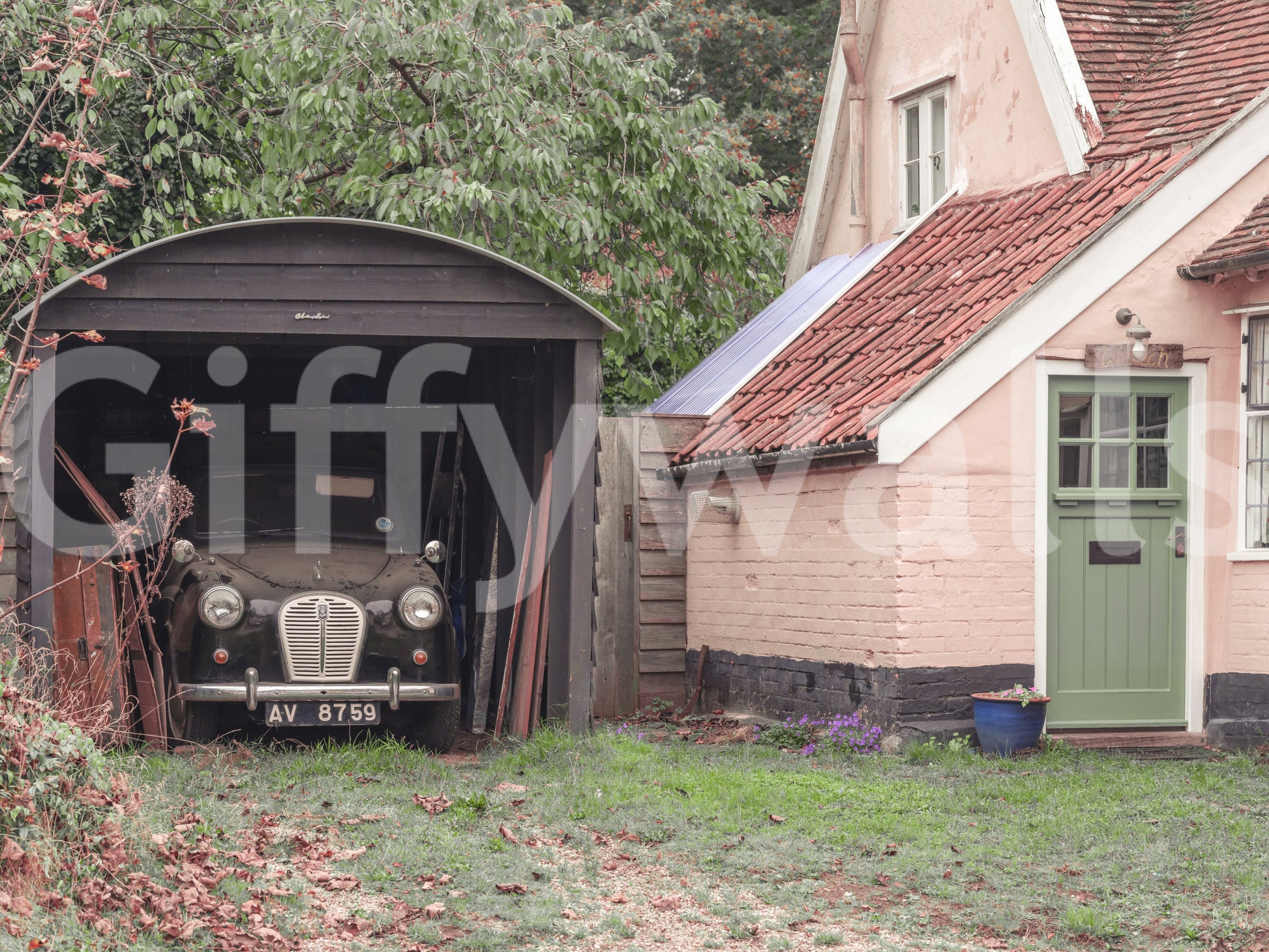Rustic Vintage Car Hideaway Wall Mural.

