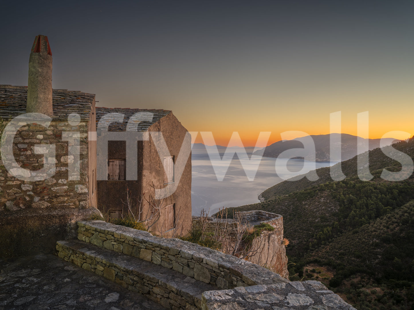 A high-quality serene ocean wall mural for walls.

