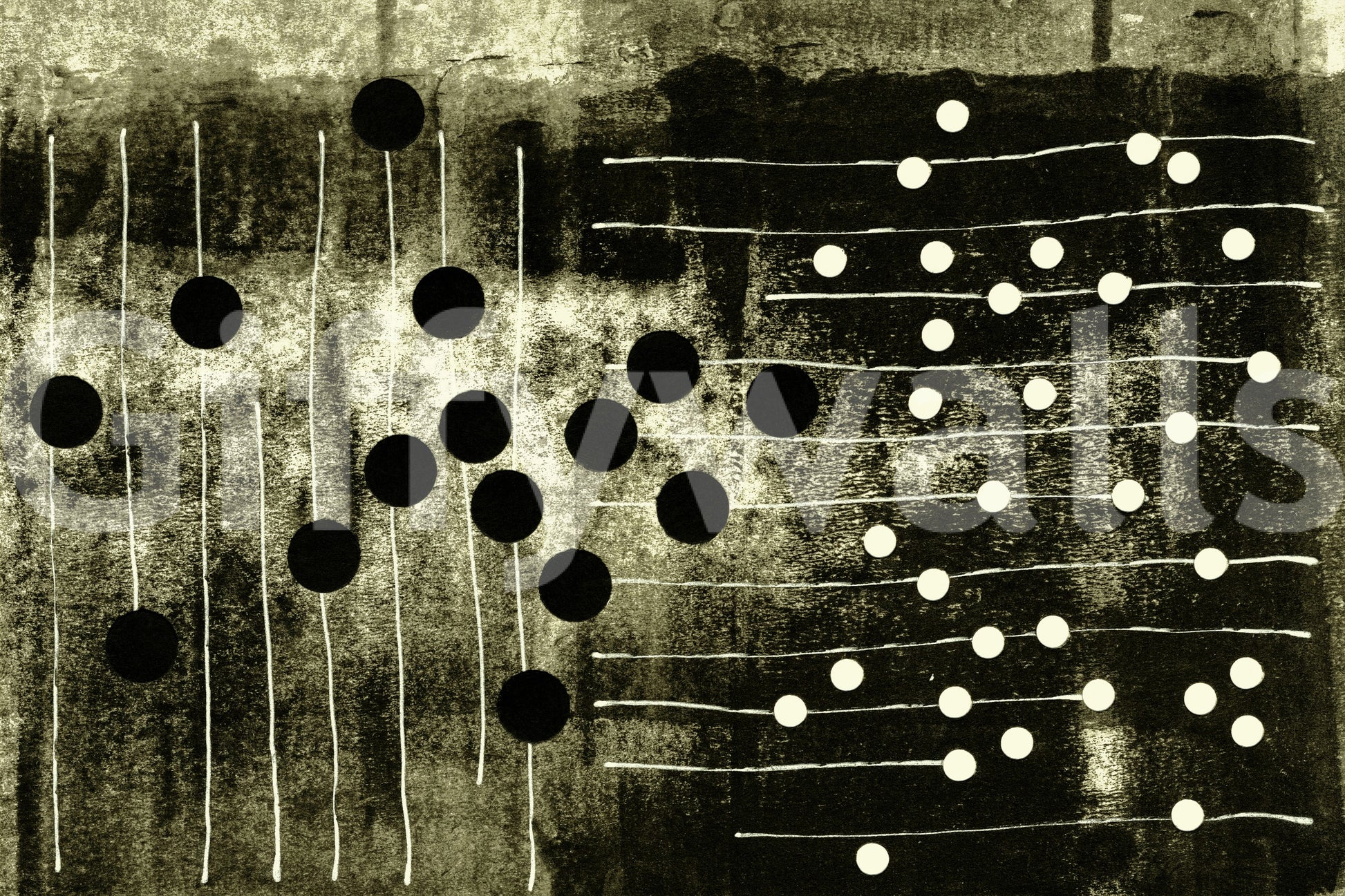 A calming abstract design wallpaper mural that defines a space.

