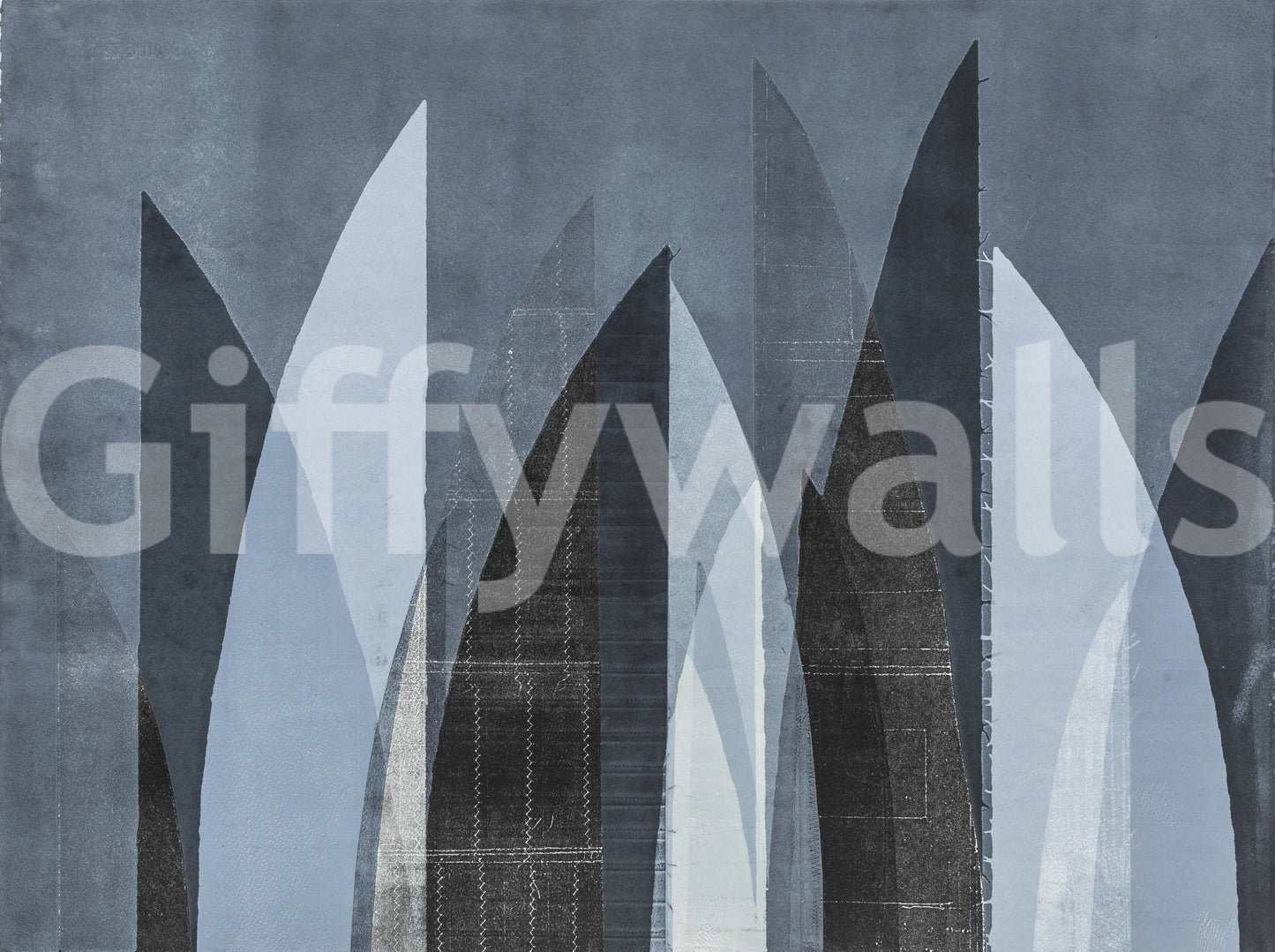 A calming modern design wallpaper mural that defines a space.

